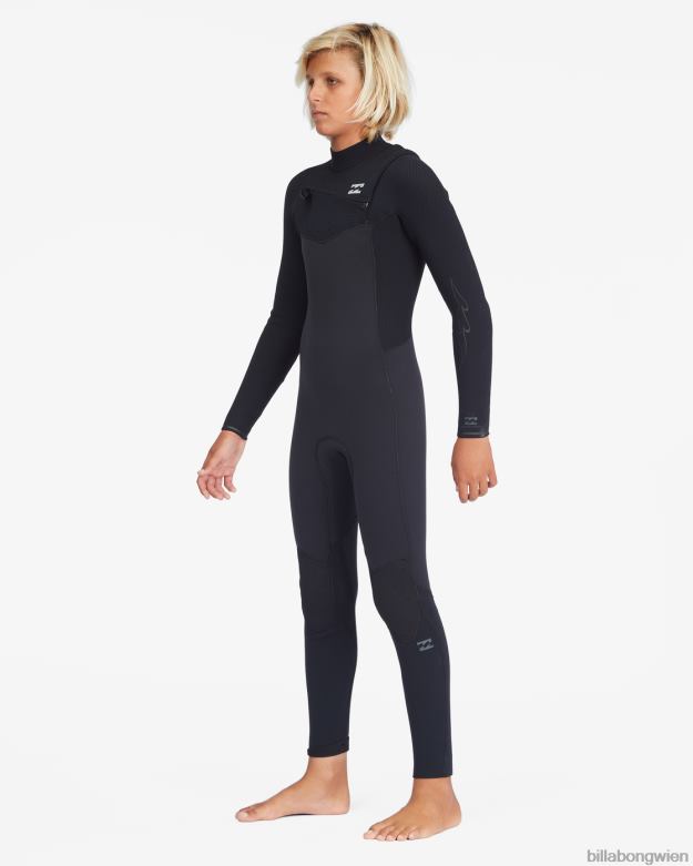 Billabong Clothing 00V681111 | Billabong 4/3-Revolution-Neoprenanzug mit Brustreißverschluss Schwarz Jungs