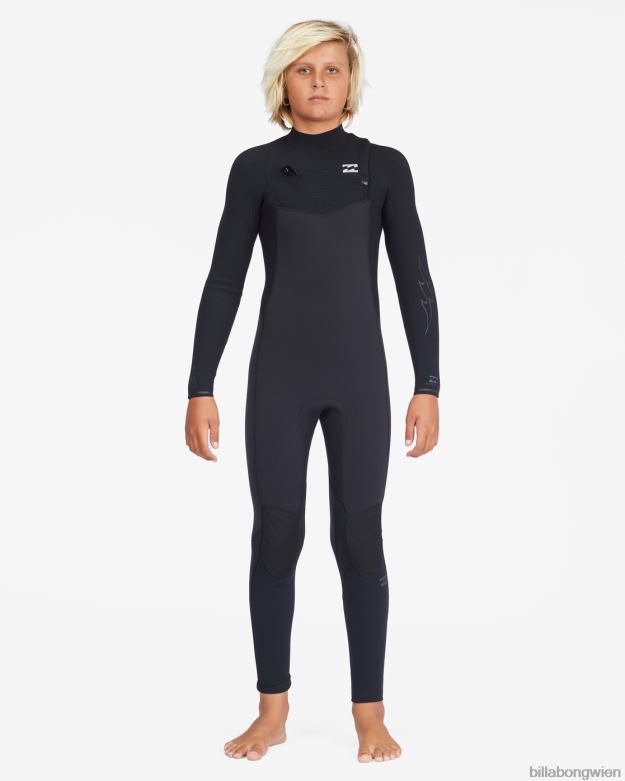 Billabong Clothing 00V681111 | Billabong 4/3-Revolution-Neoprenanzug mit Brustreißverschluss Schwarz Jungs
