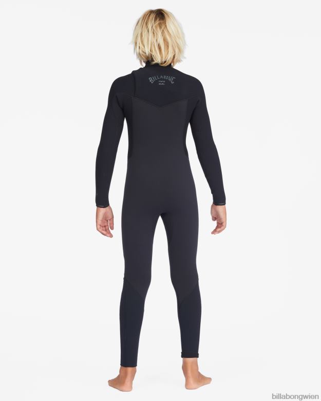 Billabong Clothing 00V681111 | Billabong 4/3-Revolution-Neoprenanzug mit Brustreißverschluss Schwarz Jungs
