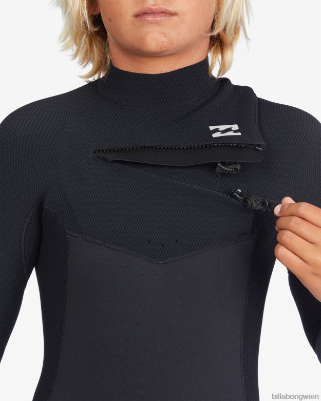 Billabong Clothing 00V681111 | Billabong 4/3-Revolution-Neoprenanzug mit Brustreißverschluss Schwarz Jungs