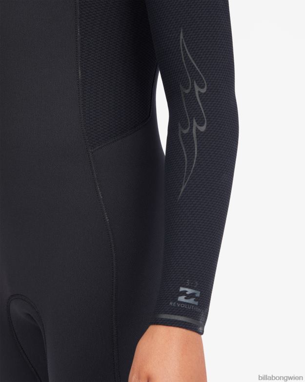 Billabong Clothing 00V681111 | Billabong 4/3-Revolution-Neoprenanzug mit Brustreißverschluss Schwarz Jungs
