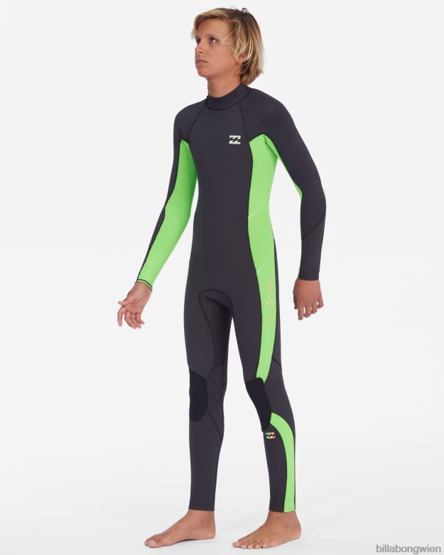 Billabong Clothing 00V681124 | Billabong 3/2 absoluter Neoprenanzug mit Reißverschluss hinten neongrün Jungs