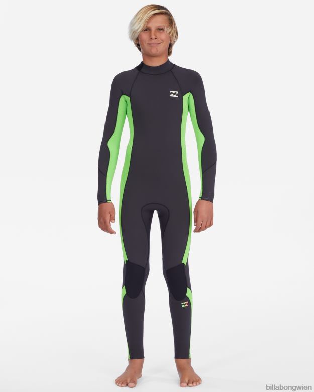 Billabong Clothing 00V681124 | Billabong 3/2 absoluter Neoprenanzug mit Reißverschluss hinten neongrün Jungs