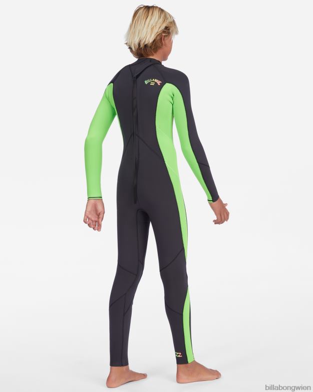 Billabong Clothing 00V681124 | Billabong 3/2 absoluter Neoprenanzug mit Reißverschluss hinten neongrün Jungs