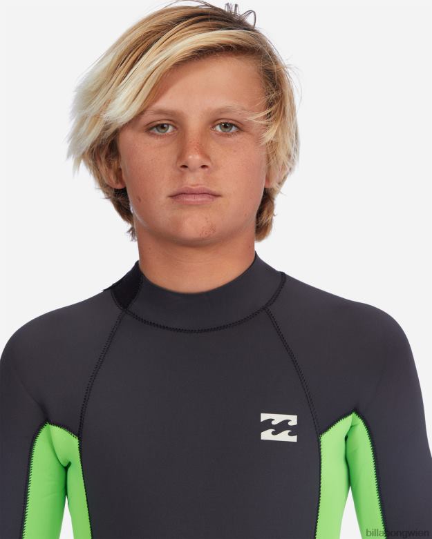 Billabong Clothing 00V681124 | Billabong 3/2 absoluter Neoprenanzug mit Reißverschluss hinten neongrün Jungs