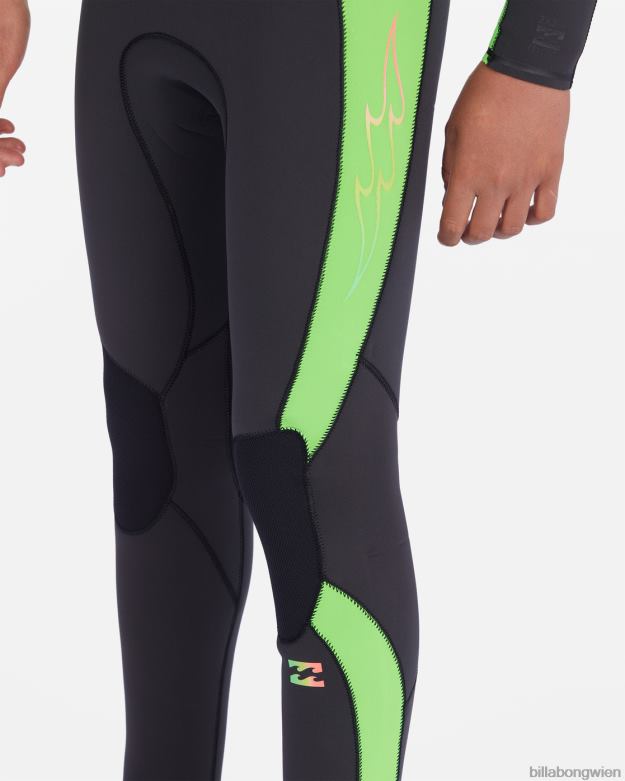 Billabong Clothing 00V681124 | Billabong 3/2 absoluter Neoprenanzug mit Reißverschluss hinten neongrün Jungs