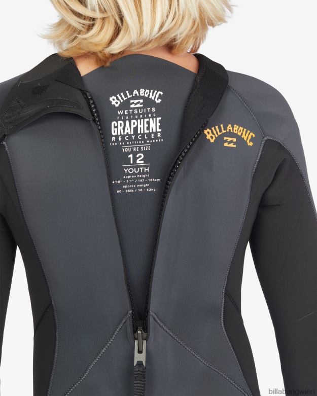 Billabong Clothing 00V681130 | Billabong 3/2 absoluter Neoprenanzug mit Reißverschluss hinten Graphit Jungs