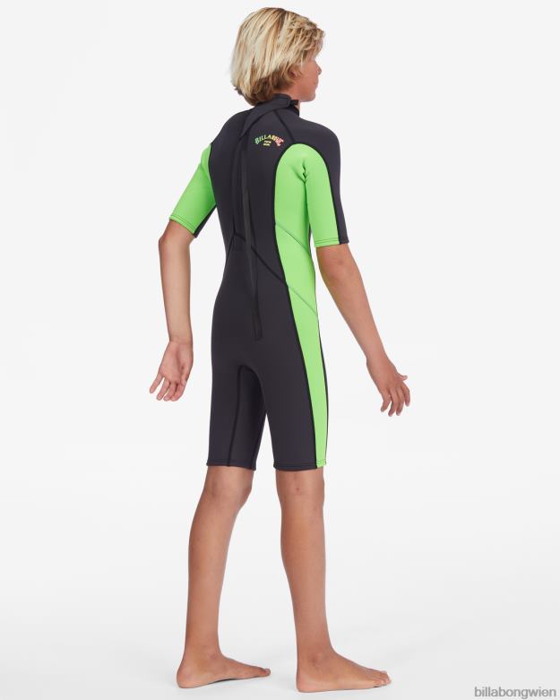 Billabong Clothing 00V68906 | Billabong 2/2 mm absoluter Kurzarm-Springsuit mit Reißverschluss hinten neongrün Jungs
