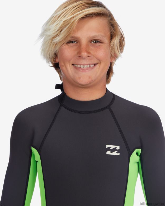 Billabong Clothing 00V68906 | Billabong 2/2 mm absoluter Kurzarm-Springsuit mit Reißverschluss hinten neongrün Jungs