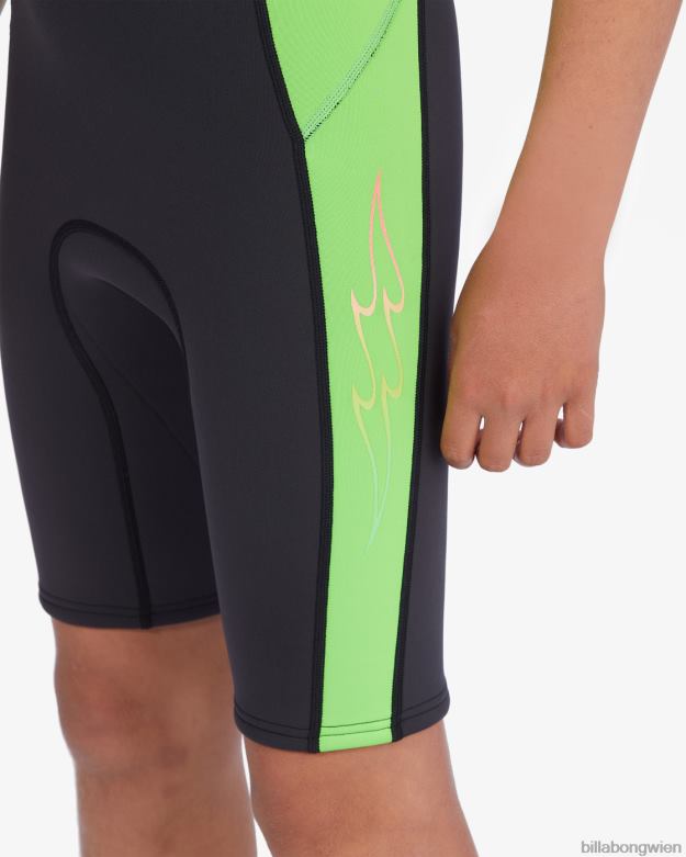 Billabong Clothing 00V68906 | Billabong 2/2 mm absoluter Kurzarm-Springsuit mit Reißverschluss hinten neongrün Jungs