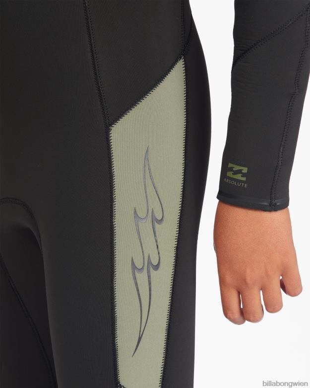 Billabong Clothing 00V68909 | Billabong Neoprenanzug mit Kapuze und 5/4-Absolutem-Brustreißverschluss Militär Jungs