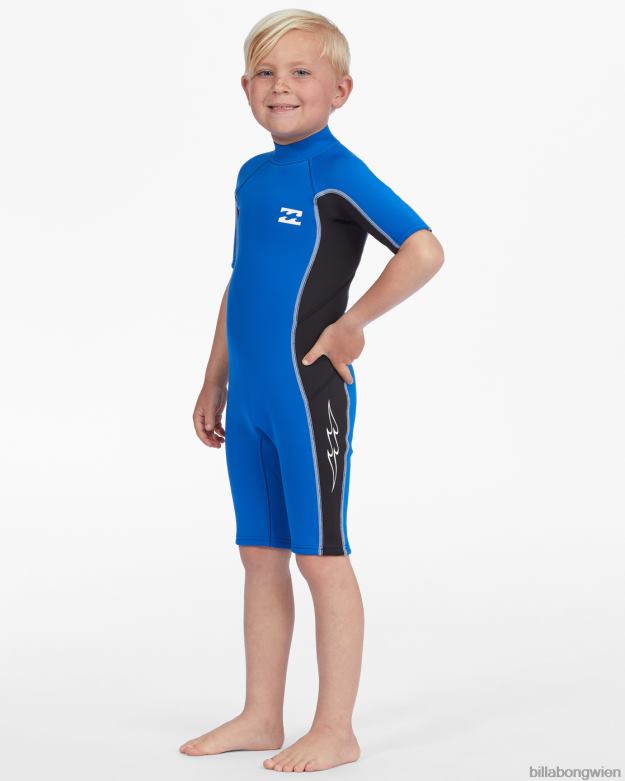 Billabong Clothing 00V68910 | Billabong 2-7 2/2 mm absoluter Kurzarm-Springsuit mit Reißverschluss hinten Hafen Jungs