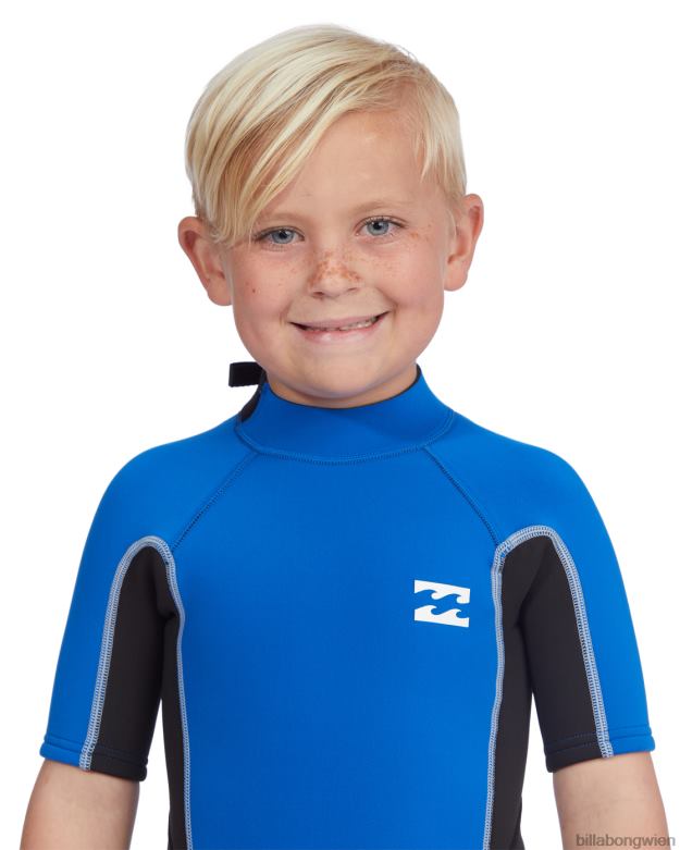 Billabong Clothing 00V68910 | Billabong 2-7 2/2 mm absoluter Kurzarm-Springsuit mit Reißverschluss hinten Hafen Jungs