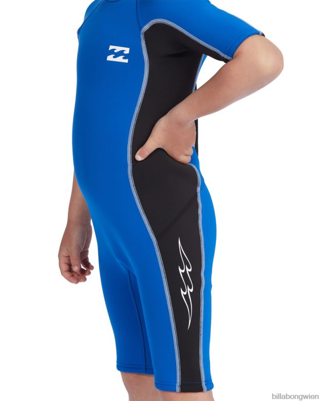 Billabong Clothing 00V68910 | Billabong 2-7 2/2 mm absoluter Kurzarm-Springsuit mit Reißverschluss hinten Hafen Jungs