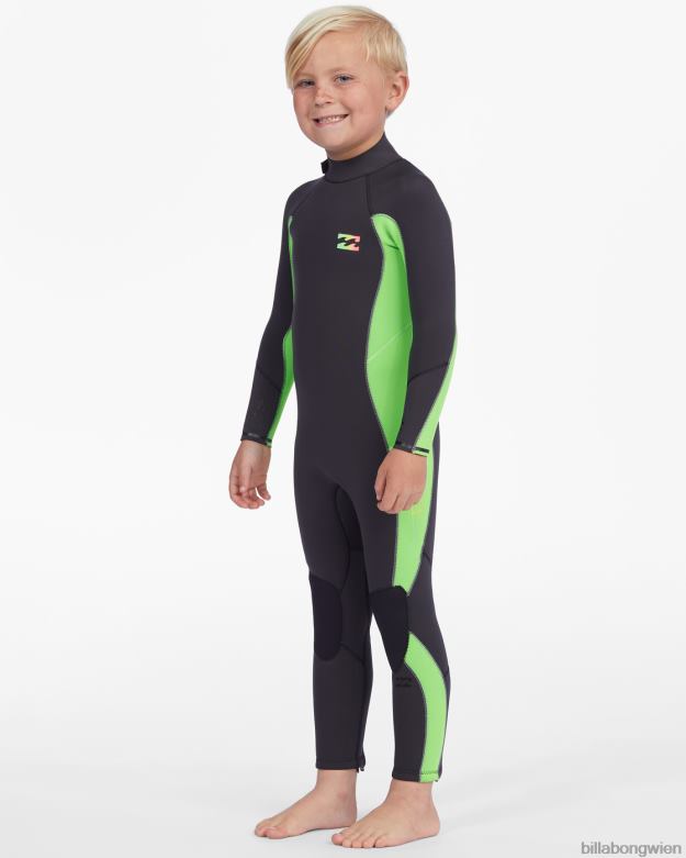 Billabong Clothing 00V68987 | Billabong (2-7) 3/2 mm absoluter Neoprenanzug mit Reißverschluss hinten neongrün Jungs
