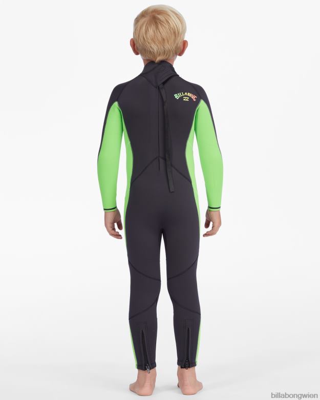 Billabong Clothing 00V68987 | Billabong (2-7) 3/2 mm absoluter Neoprenanzug mit Reißverschluss hinten neongrün Jungs