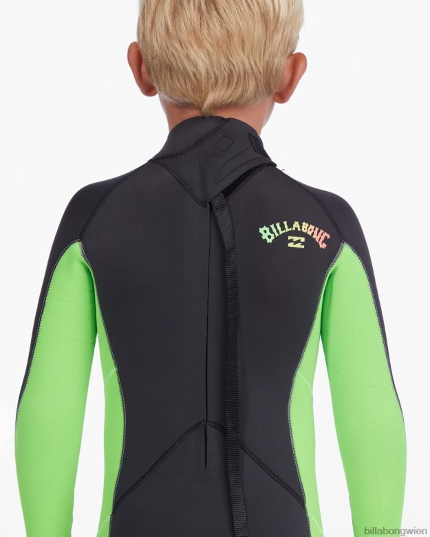 Billabong Clothing 00V68987 | Billabong (2-7) 3/2 mm absoluter Neoprenanzug mit Reißverschluss hinten neongrün Jungs