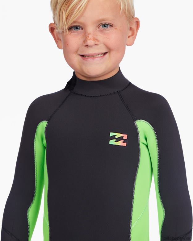 Billabong Clothing 00V68987 | Billabong (2-7) 3/2 mm absoluter Neoprenanzug mit Reißverschluss hinten neongrün Jungs