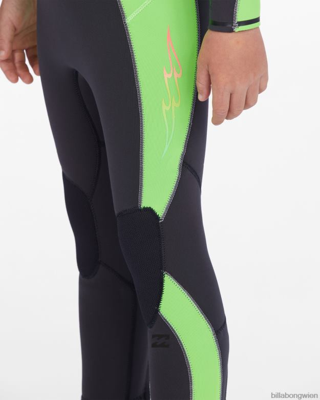Billabong Clothing 00V68987 | Billabong (2-7) 3/2 mm absoluter Neoprenanzug mit Reißverschluss hinten neongrün Jungs