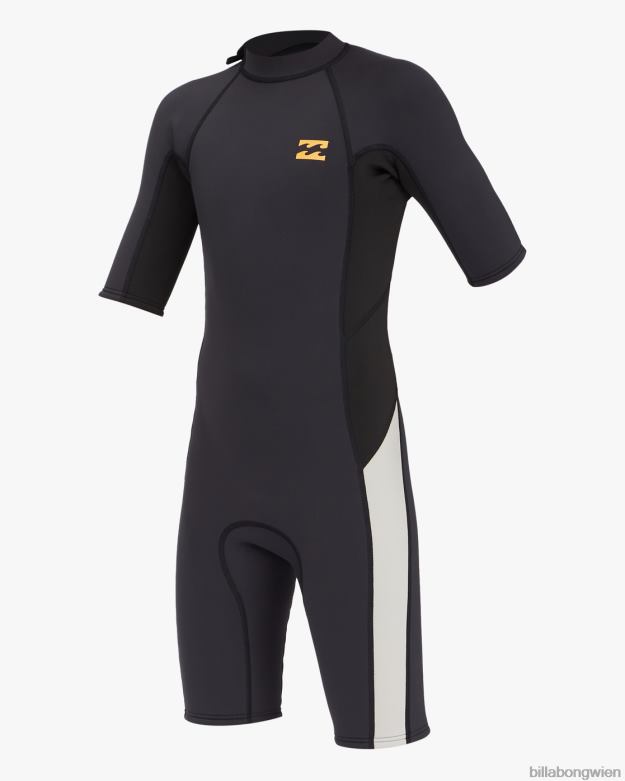 Billabong Clothing 00V68992 | Billabong Kurzärmliger Frühlingsanzug mit 2/2-Absolutem-Reißverschluss hinten schwarzer Fels Jungs