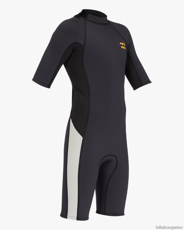 Billabong Clothing 00V68992 | Billabong Kurzärmliger Frühlingsanzug mit 2/2-Absolutem-Reißverschluss hinten schwarzer Fels Jungs