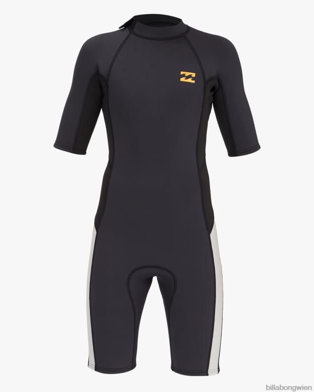 Billabong Clothing 00V68992 | Billabong Kurzärmliger Frühlingsanzug mit 2/2-Absolutem-Reißverschluss hinten schwarzer Fels Jungs