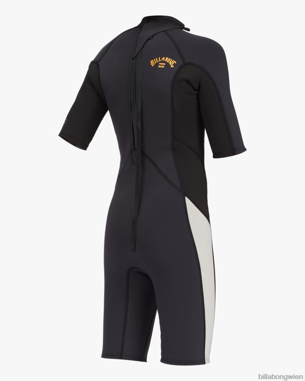 Billabong Clothing 00V68992 | Billabong Kurzärmliger Frühlingsanzug mit 2/2-Absolutem-Reißverschluss hinten schwarzer Fels Jungs