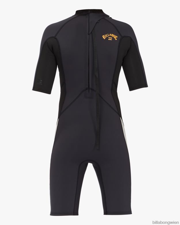 Billabong Clothing 00V68992 | Billabong Kurzärmliger Frühlingsanzug mit 2/2-Absolutem-Reißverschluss hinten schwarzer Fels Jungs
