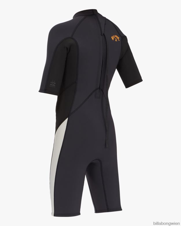 Billabong Clothing 00V68992 | Billabong Kurzärmliger Frühlingsanzug mit 2/2-Absolutem-Reißverschluss hinten schwarzer Fels Jungs