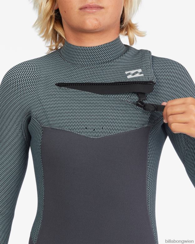 Billabong Clothing 00V68998 | Billabong Neoprenanzug mit 3/2-Revolution-Brustreißverschluss antikes Schwarz Jungs