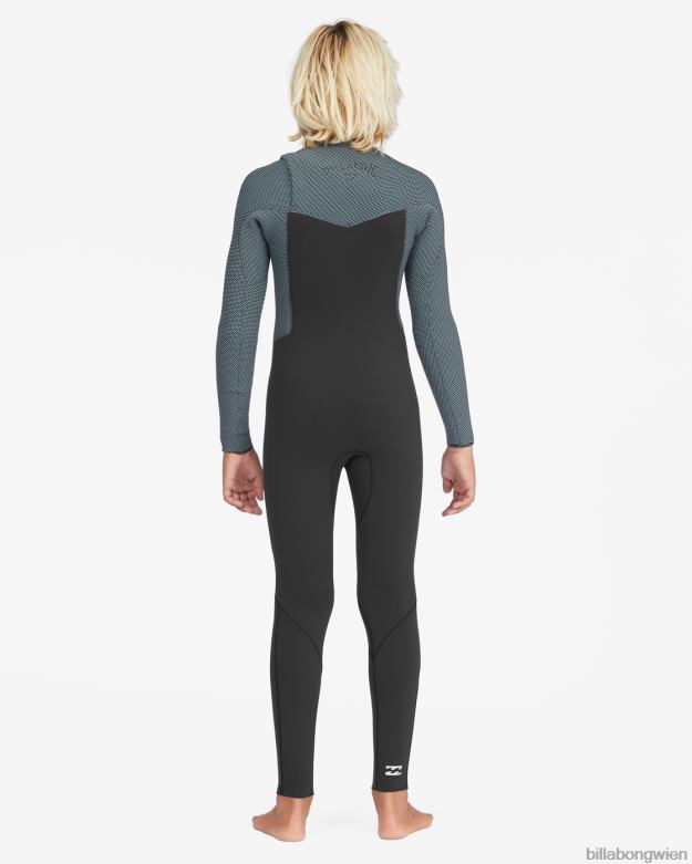 Billabong Clothing 00V68998 | Billabong Neoprenanzug mit 3/2-Revolution-Brustreißverschluss antikes Schwarz Jungs