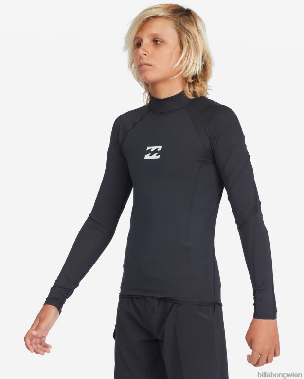 Billabong Clothing 00V68962 | Billabong Langärmliger Rashguard mit Wave-Performance-Passform für den ganzen Tag Schwarz Jungs
