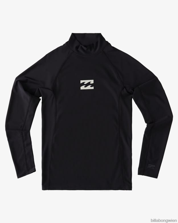 Billabong Clothing 00V68962 | Billabong Langärmliger Rashguard mit Wave-Performance-Passform für den ganzen Tag Schwarz Jungs