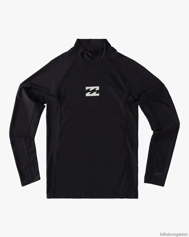 Billabong Clothing 00V68962 | Billabong Langärmliger Rashguard mit Wave-Performance-Passform für den ganzen Tag Schwarz Jungs