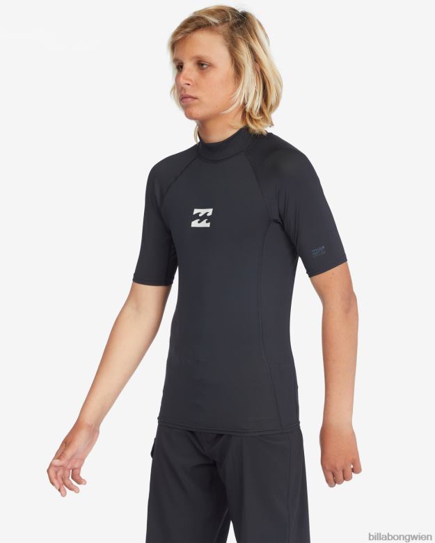 Billabong Clothing 00V68964 | Billabong Ganztägige Wave-Performance-Fit-Rashweste Schwarz Jungs