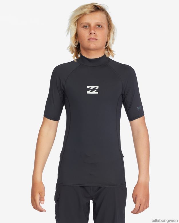 Billabong Clothing 00V68964 | Billabong Ganztägige Wave-Performance-Fit-Rashweste Schwarz Jungs