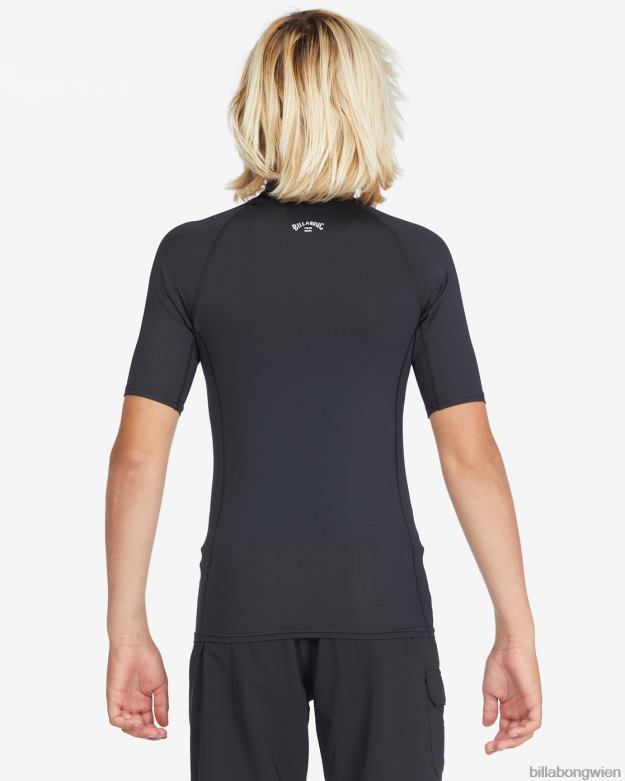 Billabong Clothing 00V68964 | Billabong Ganztägige Wave-Performance-Fit-Rashweste Schwarz Jungs