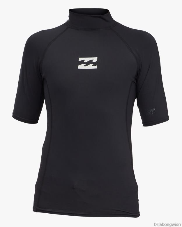 Billabong Clothing 00V68964 | Billabong Ganztägige Wave-Performance-Fit-Rashweste Schwarz Jungs