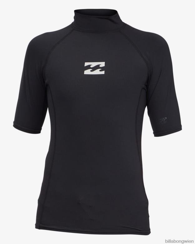 Billabong Clothing 00V68964 | Billabong Ganztägige Wave-Performance-Fit-Rashweste Schwarz Jungs