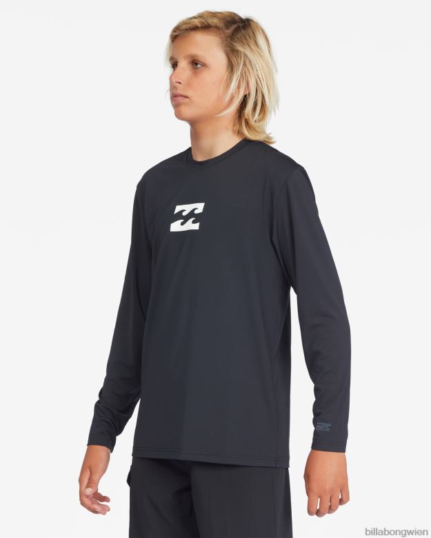 Billabong Clothing 00V68958 | Billabong Ganztägiges Wave-Langarm-Surf-T-Shirt mit lockerer Passform Schwarz Jungs