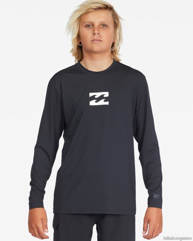 Billabong Clothing 00V68958 | Billabong Ganztägiges Wave-Langarm-Surf-T-Shirt mit lockerer Passform Schwarz Jungs
