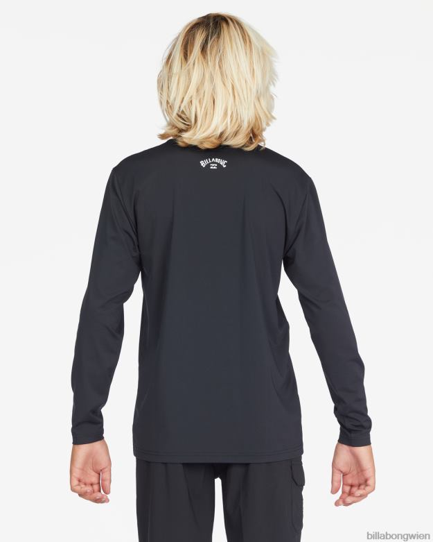 Billabong Clothing 00V68958 | Billabong Ganztägiges Wave-Langarm-Surf-T-Shirt mit lockerer Passform Schwarz Jungs