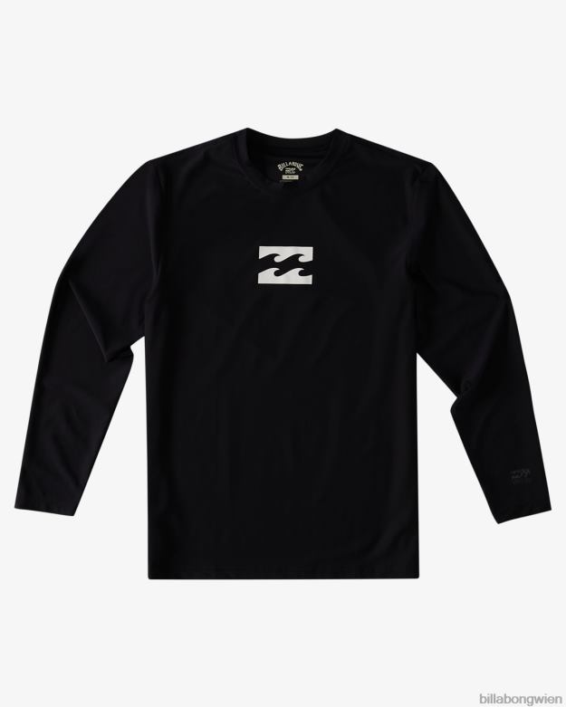 Billabong Clothing 00V68958 | Billabong Ganztägiges Wave-Langarm-Surf-T-Shirt mit lockerer Passform Schwarz Jungs