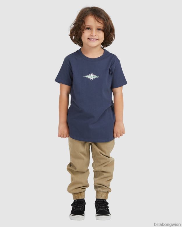 Billabong Clothing 00V681095 | Billabong (2-7) Groms Diamond Wave Kurzarm-T-Shirt Denim Jungs