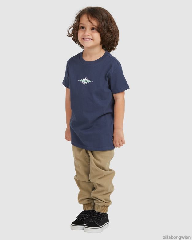 Billabong Clothing 00V681095 | Billabong (2-7) Groms Diamond Wave Kurzarm-T-Shirt Denim Jungs
