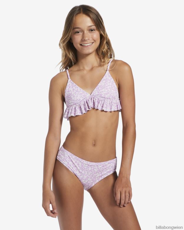 Billabong Clothing 00V682682 | Billabong 4-16 zweiteiliges Badeset mit floralem Dreiecksmuster lila Traum Mädchen