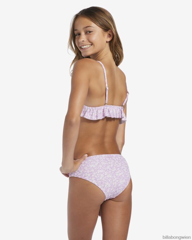 Billabong Clothing 00V682682 | Billabong 4-16 zweiteiliges Badeset mit floralem Dreiecksmuster lila Traum Mädchen