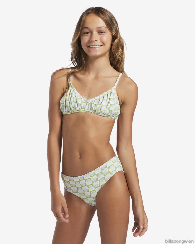 Billabong Clothing 00V682726 | Billabong 4–16 Daze All Day gerafftes, zweiteiliges Badeset Mooswiese Mädchen