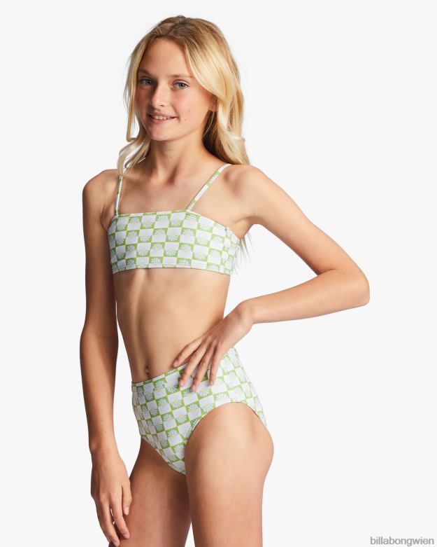 Billabong Clothing 00V682731 | Billabong 4–16 Daze All Day Strappy Tank Zweiteiliges Badeset Mooswiese Mädchen
