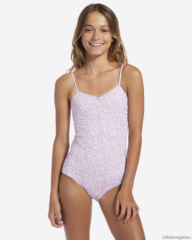 Billabong Clothing 00V682758 | Billabong 4-16 einteiliger Badeanzug mit Blumenmuster lila Traum Mädchen